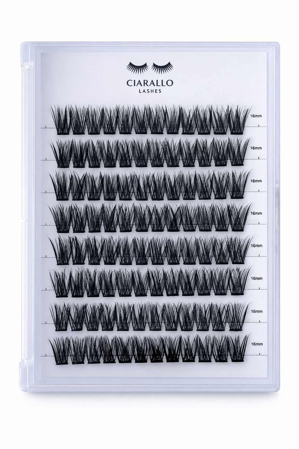 16mm Lash Clusters - 96 Pieces (All Same Length + Built-In Adhesive)